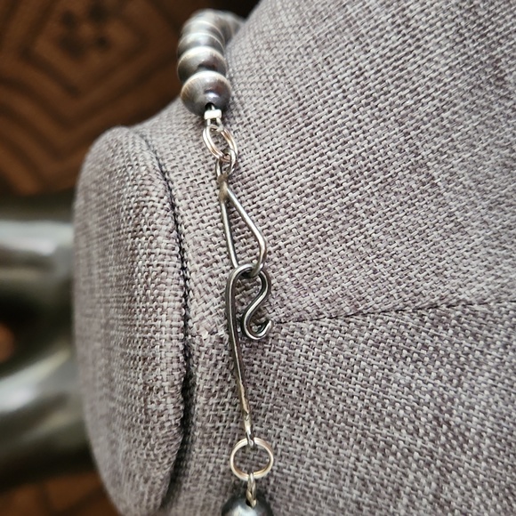 Stunning NWOT Native American Handmade Sterling Navajo Pearl Necklace 🩶🎁 - Picture 6 of 13